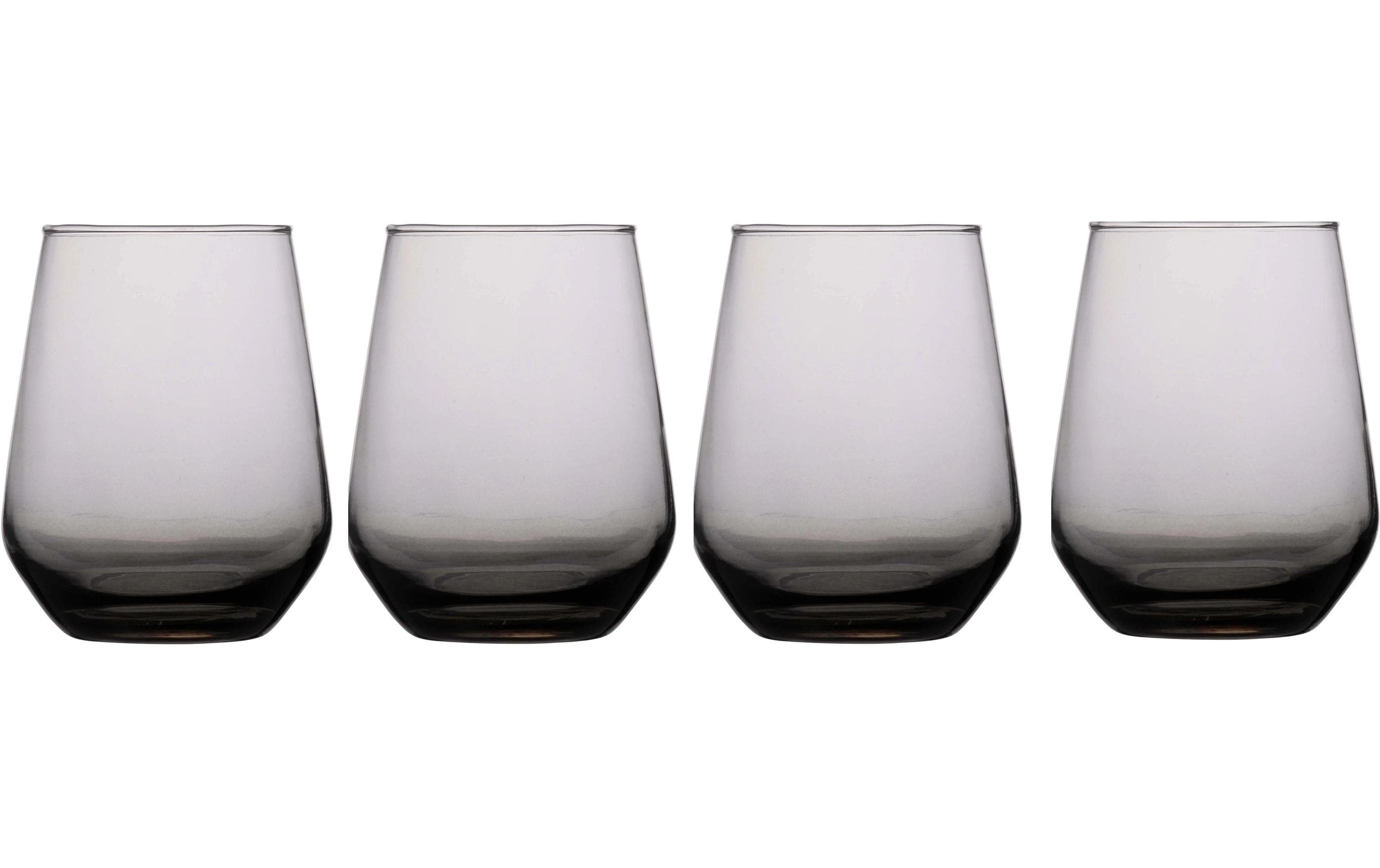 Trinkgläser Smoke 450 ml, 4 Stück, GrauElegante Rauchglas-Trinkbecher im Retro-Stil