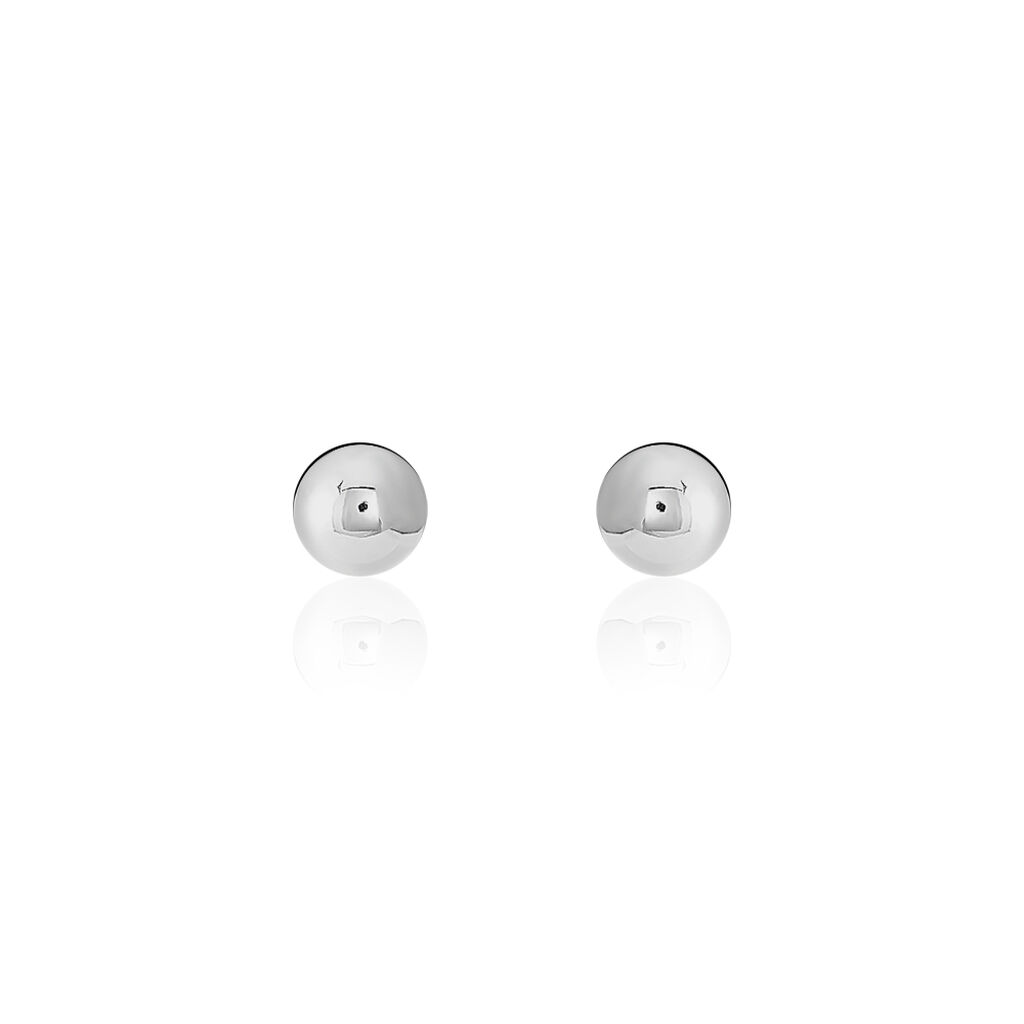 Boucles D'oreilles Puces Fidelia Boule Or Blanc