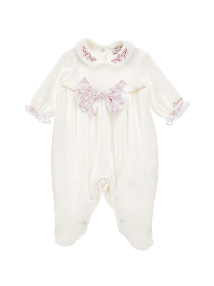 Monnalisa Bow & Embroidery Jumpsuit