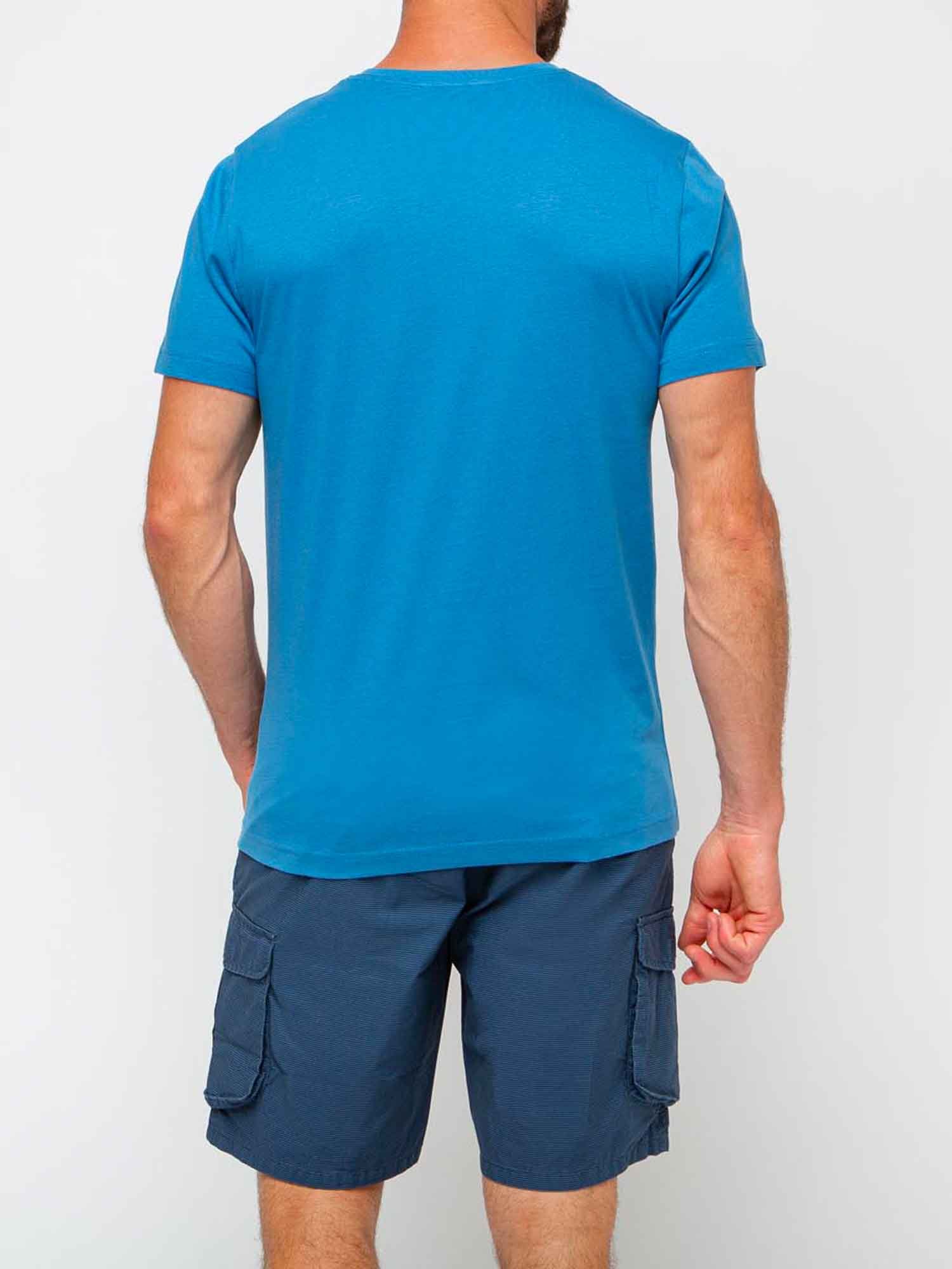 Tee Shirt Homme Print Coton Biologique Bleu