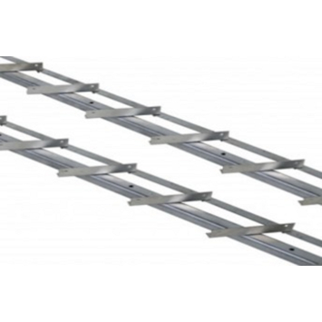 Draaibare lamelgeleider RVS 165 cm 2 stuks