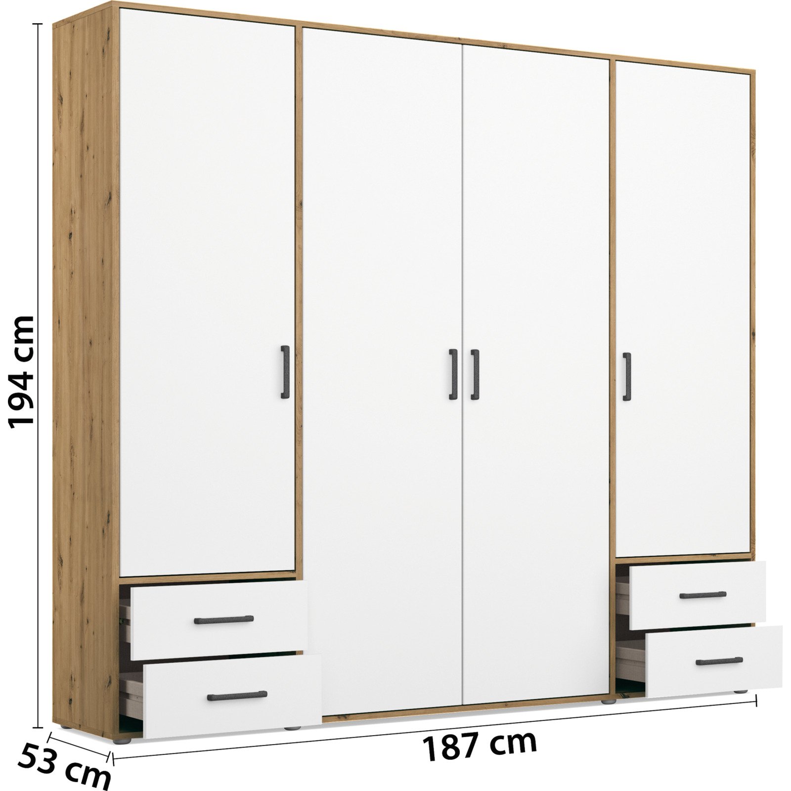 Schrank Voyager Dekor 187 x 194 x 53 cm weiss / Artisan