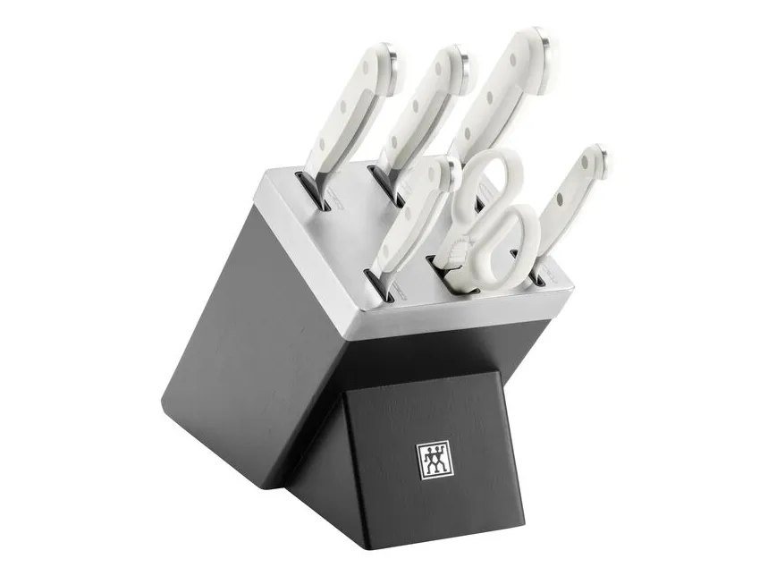 ZWILLING 38542-007-0, Kniv/bestik bloksæt, Rustfrit stål, Plast, Sølv, Sort, Hvid