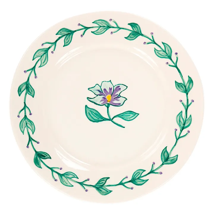 Anna + Nina Assiette Hibiscus - 22 cm | Vert