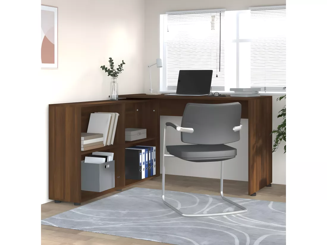 Bureau d'angle Chêne marron Bois d'ingénierie