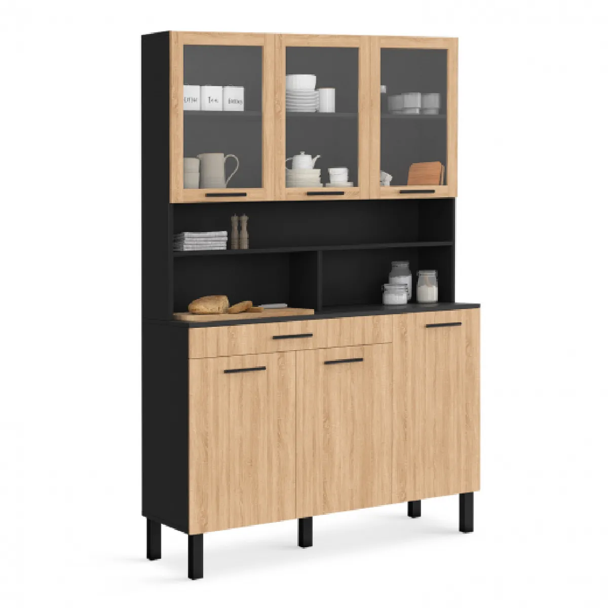 Idmarket MARKET Buffet Vitré CINA 120 cm