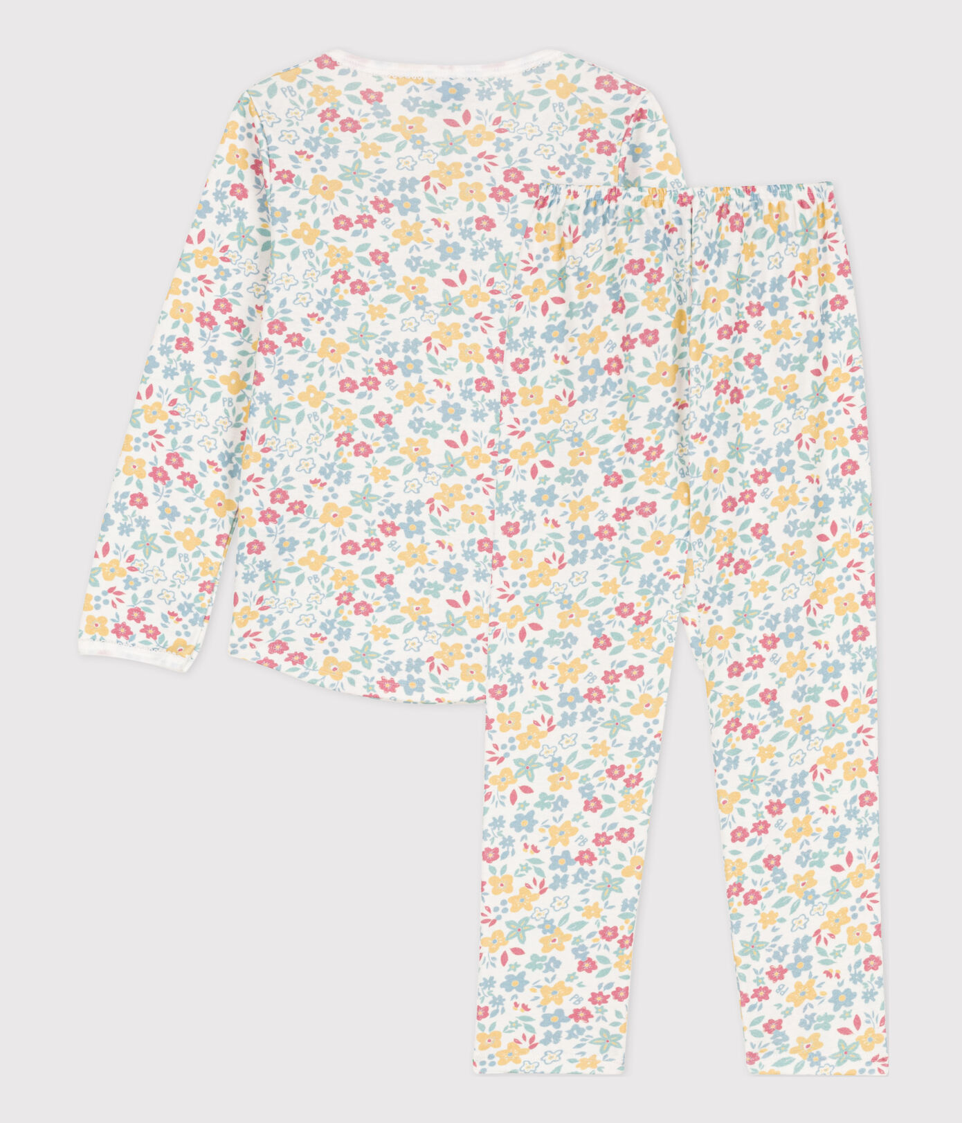 Pyjama fleurs en coton petite fille