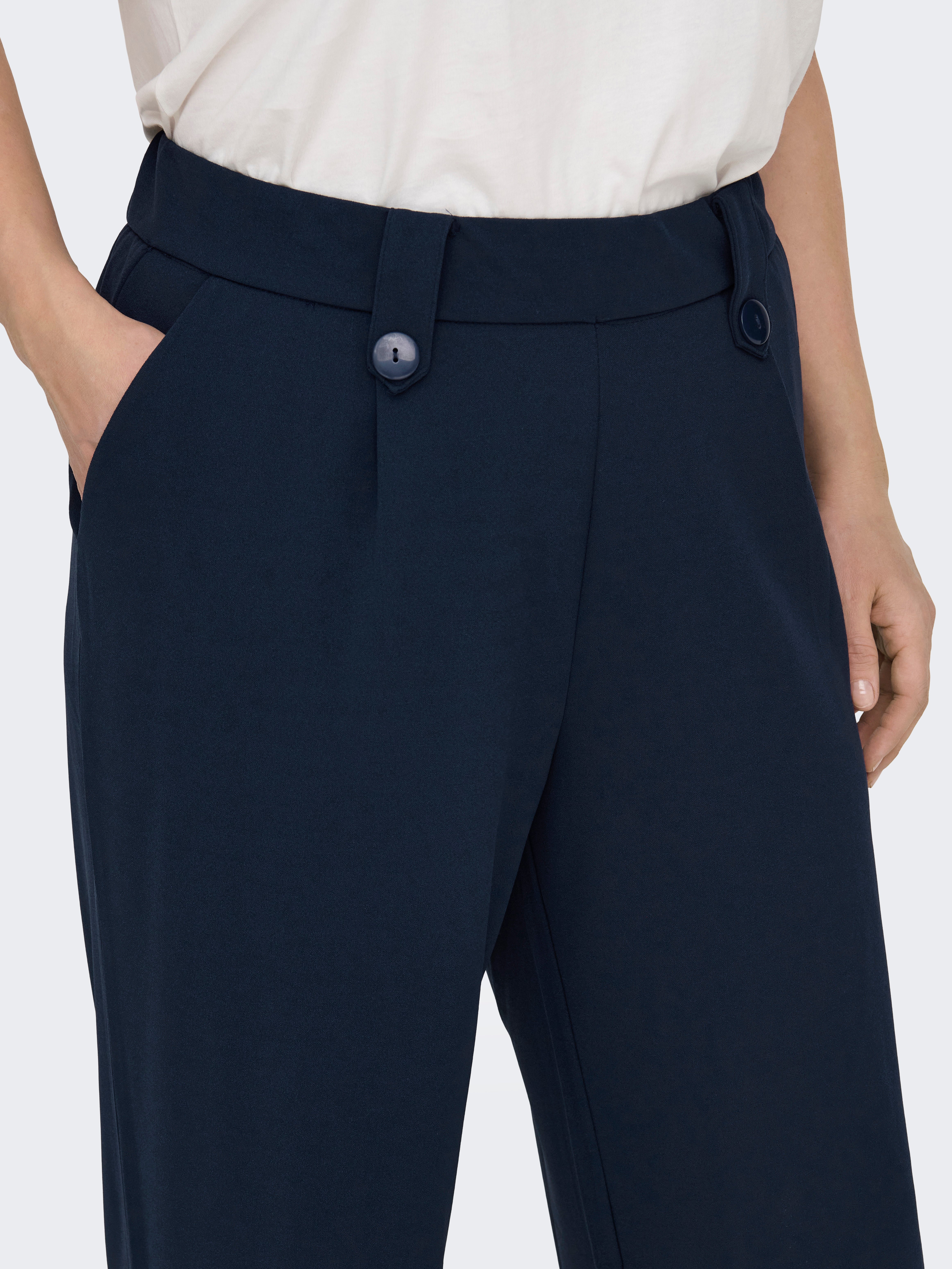 CARSANIA Normal geschnitten Hose mit weitem Beinschnitt Navy Blazer