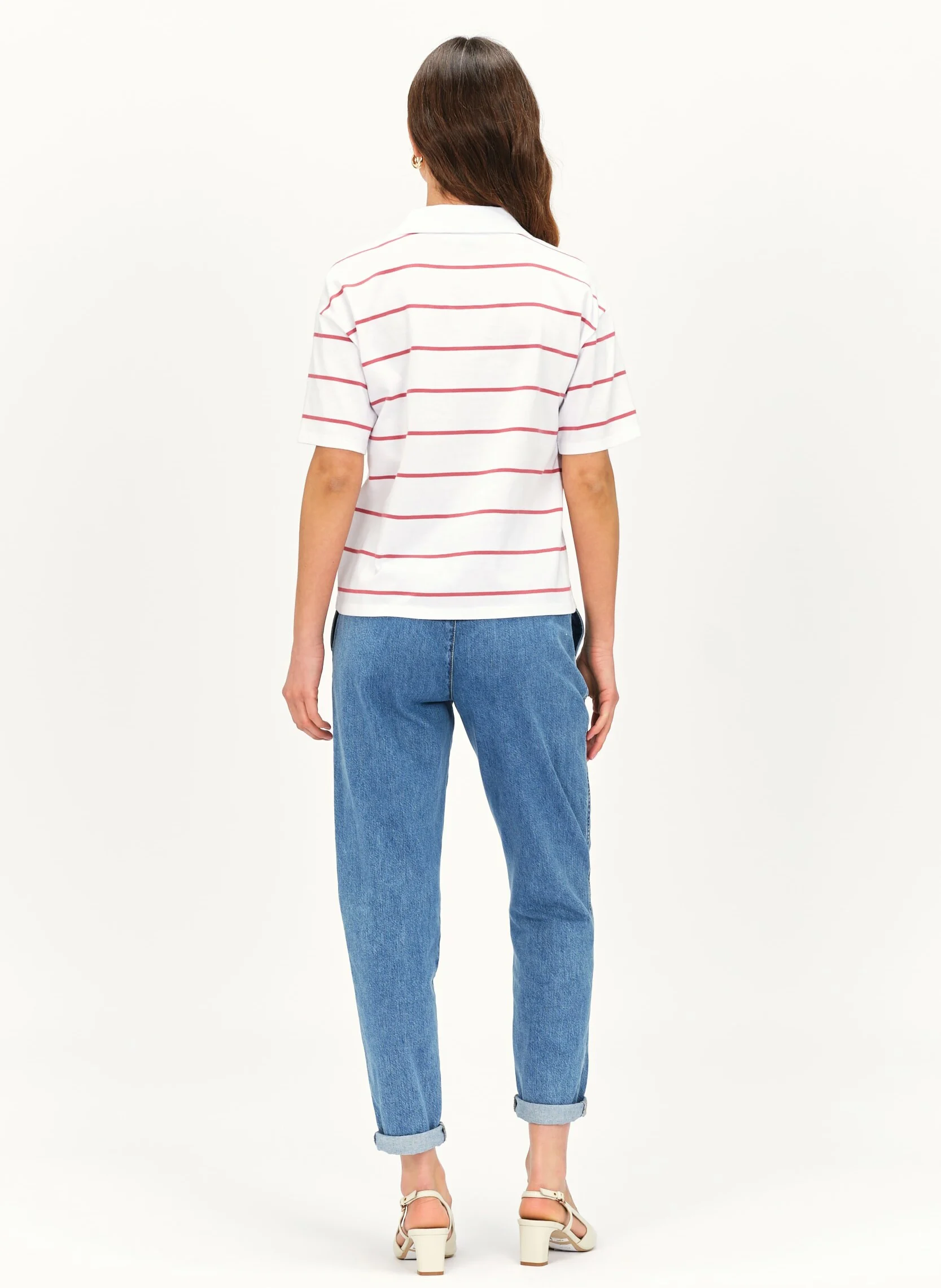 TPHILO - Tee-shirt droit col polo en coton | Rouge