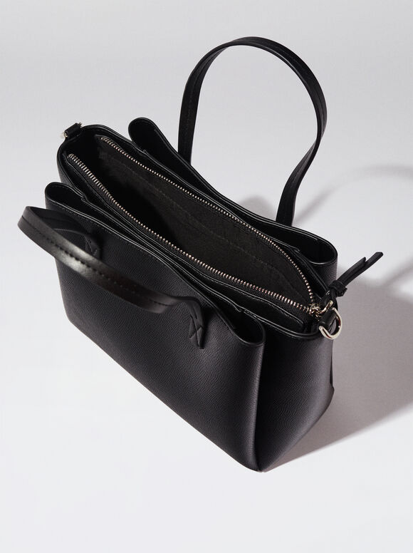 Bolsa tote para uso diário com alça removível - Preta