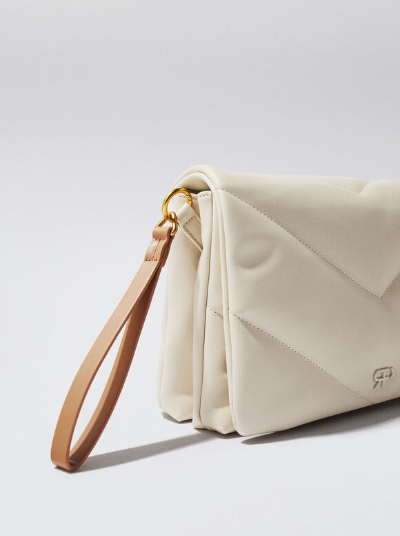 Bolsa acolchoada com corrente - Cru