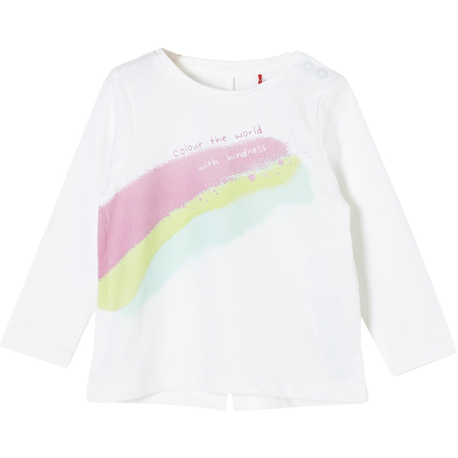 s.Oliver Langarmshirt mit Frontprint weiß