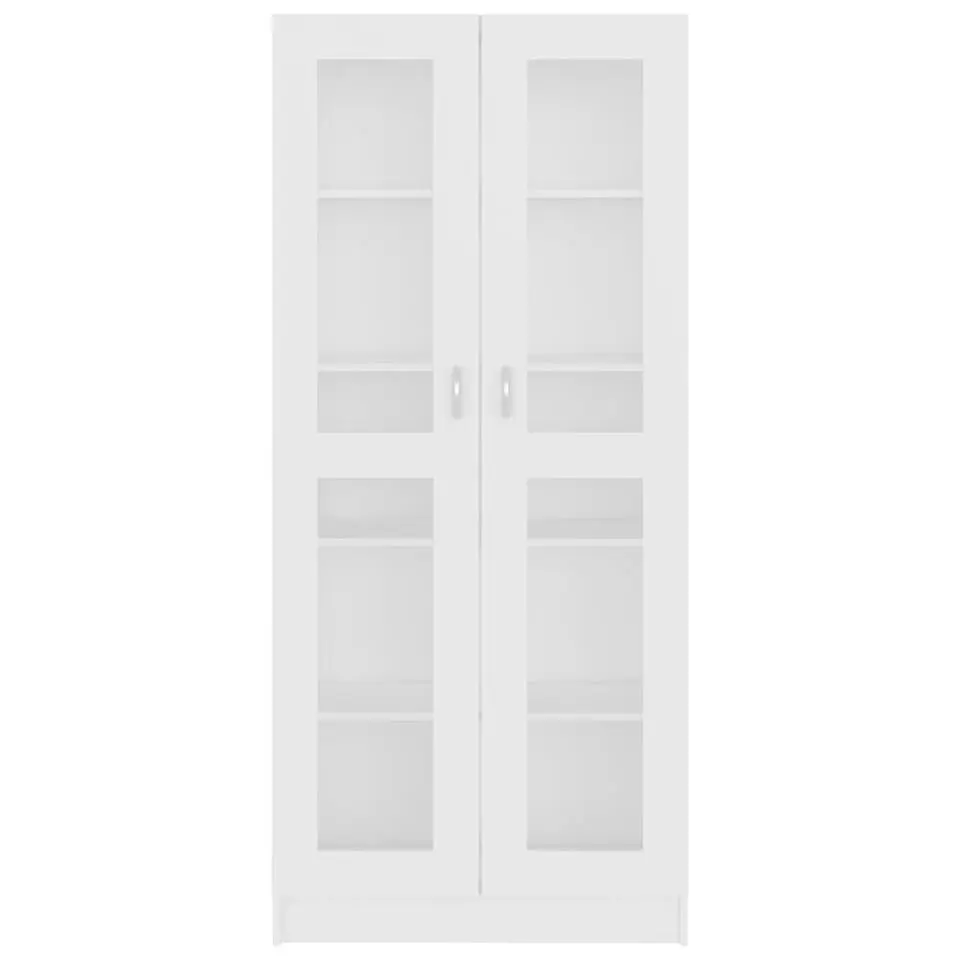 vidaXL - Vitrinekast - Wit - Bewerkt hout - 82,5x30,5x185 cm