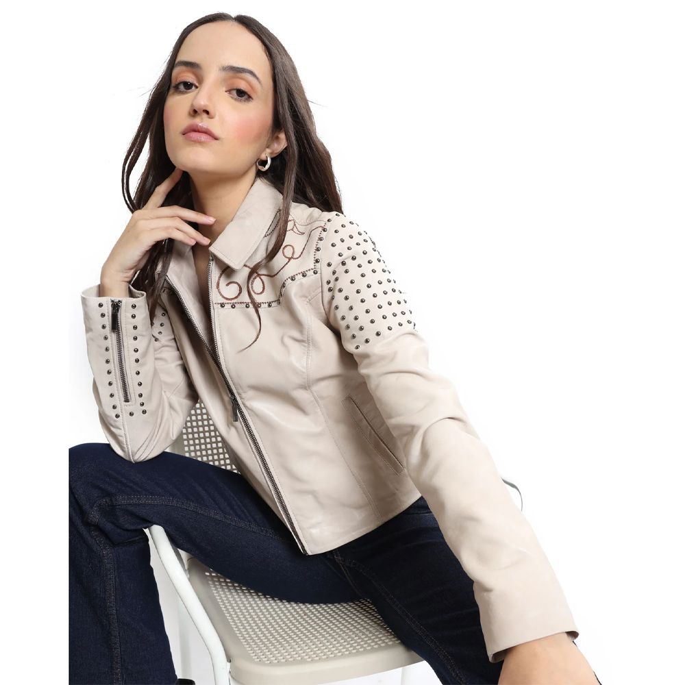 Myra Bag jacket Beige Studded