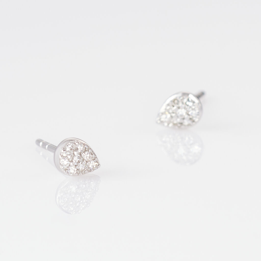 Boucles D'oreilles Puces Nevena Or Blanc Diamant