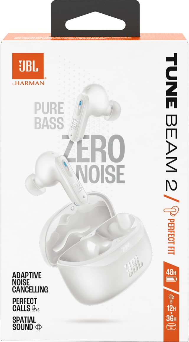 JBL Tune Beam 2 true wireless in-ear høretelefoner (hvid)