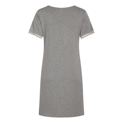 CCDK Jacqueline Kortærmet Natkjole, Grey Melange, XL