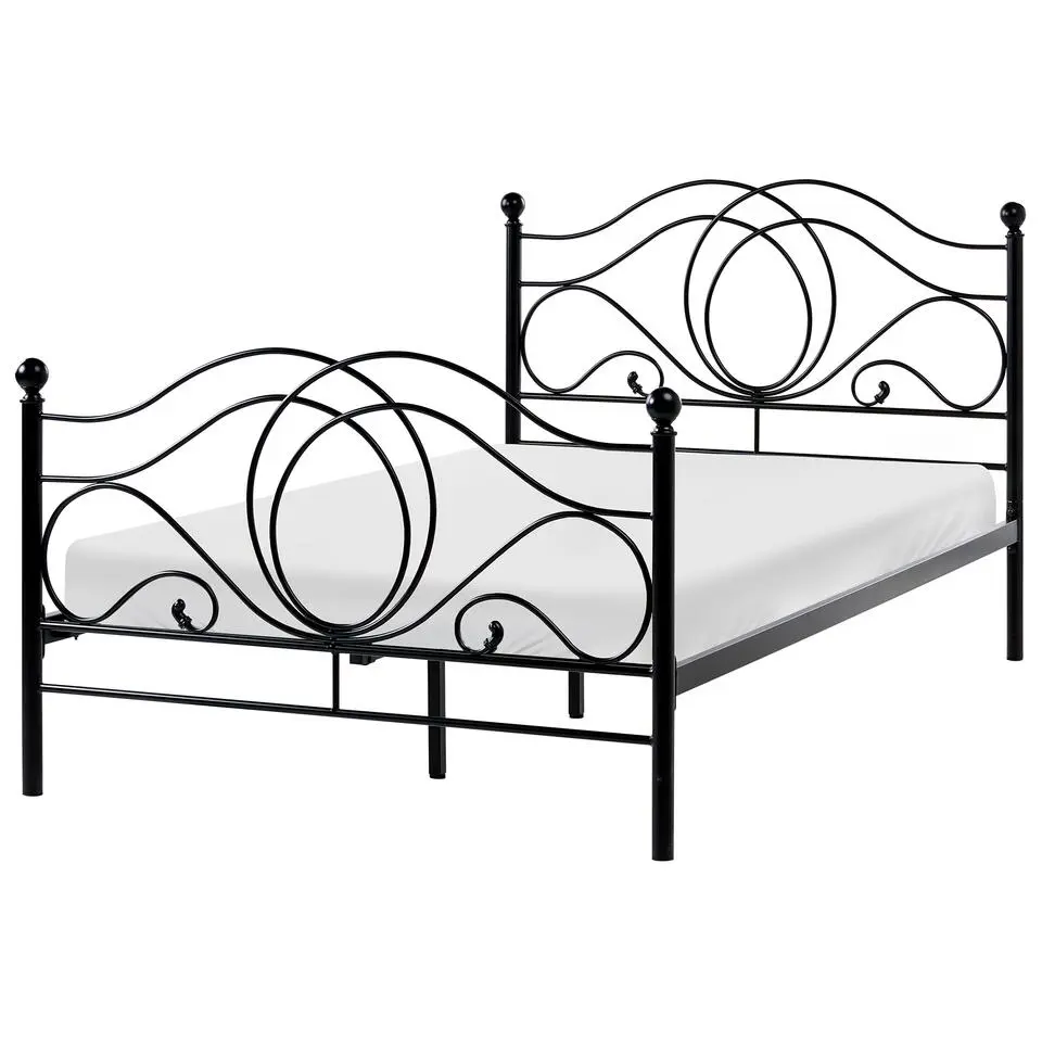 LYRA - Tweepersoonsbed - Zwart - 120 x 200 cm - Metaal
