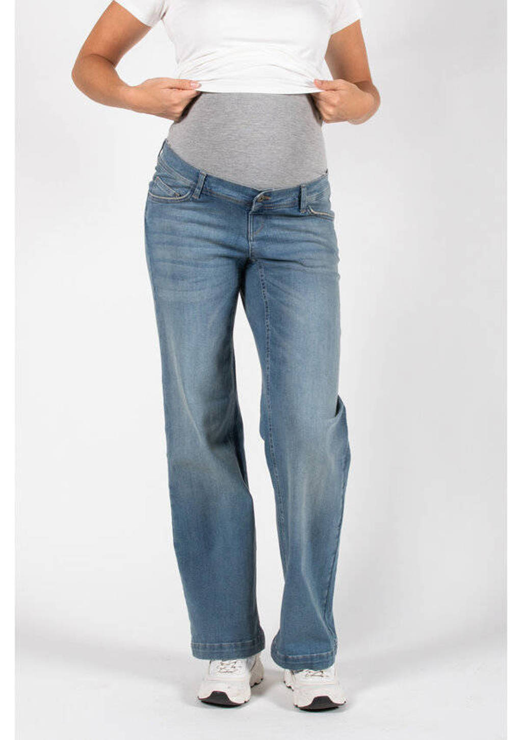 LOVE2WAIT zwangerschaps wide leg jeans used wash