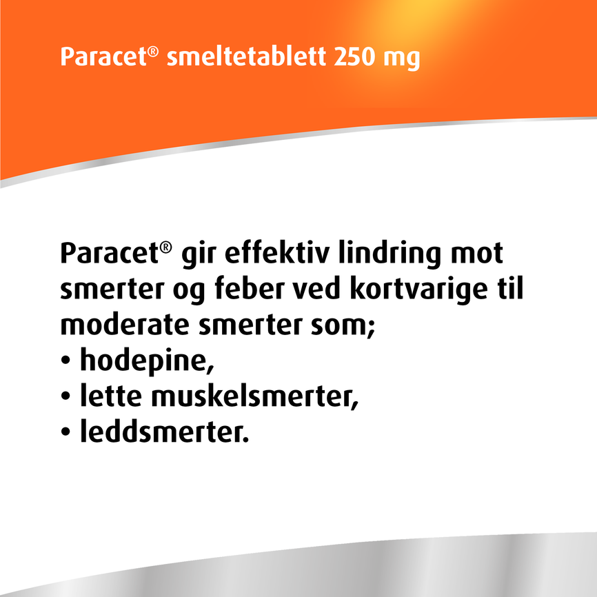 Paracet smeltetablett med banansmak 250 mg