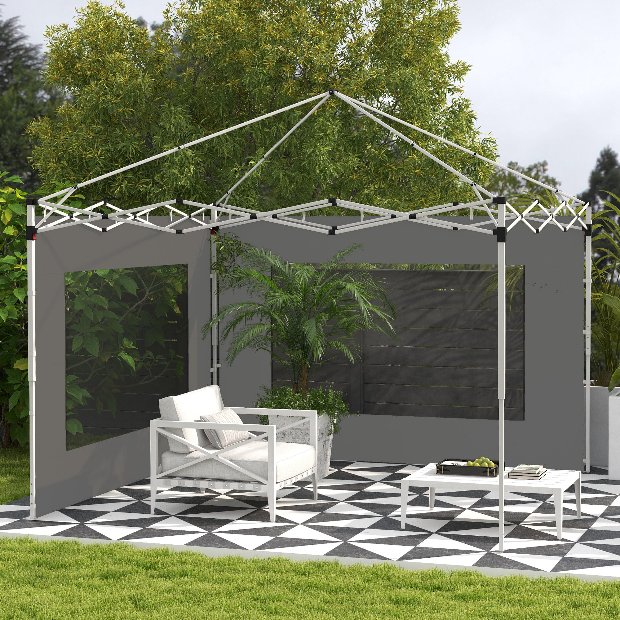 Paredes da tenda Outsunny cinza