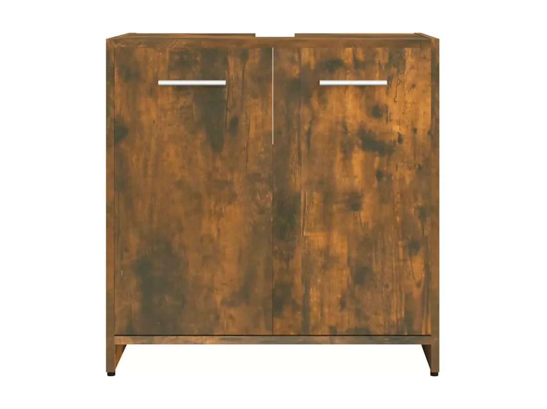 Armoire de bain Chêne fumé 60x33x60 cm Bois d'ingénierie