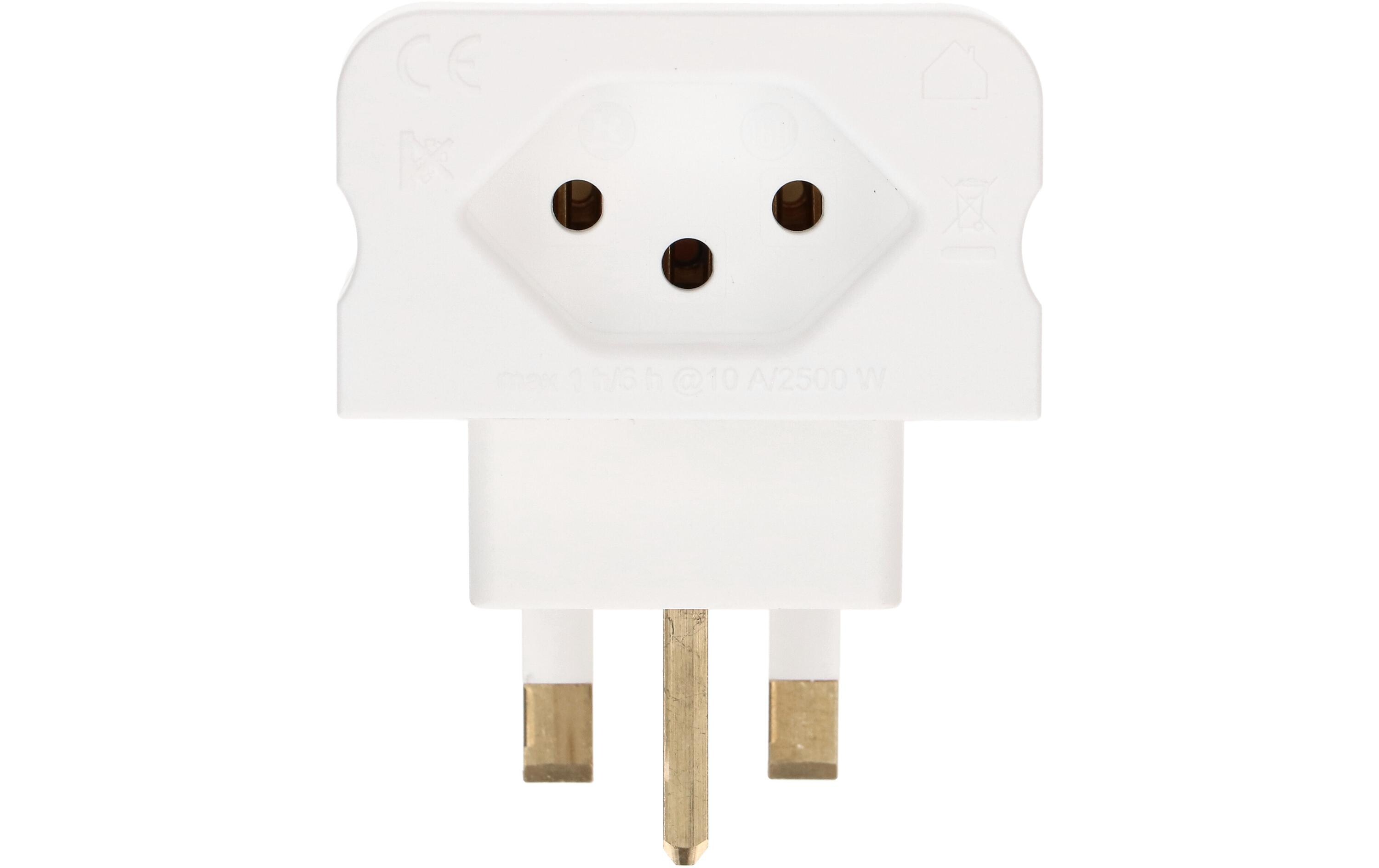 Reiseadapter Grossbritannien / Typ 13, 3-polig, WeissSteckdosenadapter