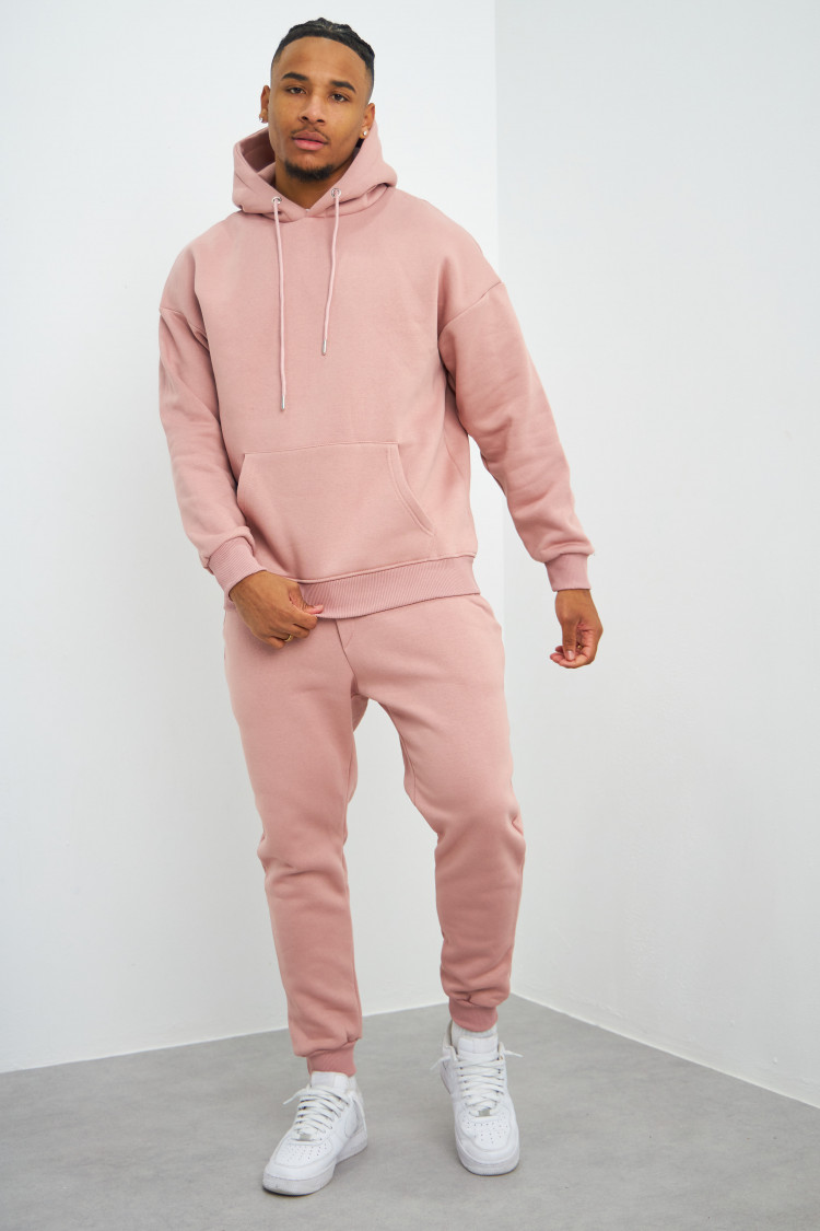 Ensemble sweat à capuche + jogging rose
