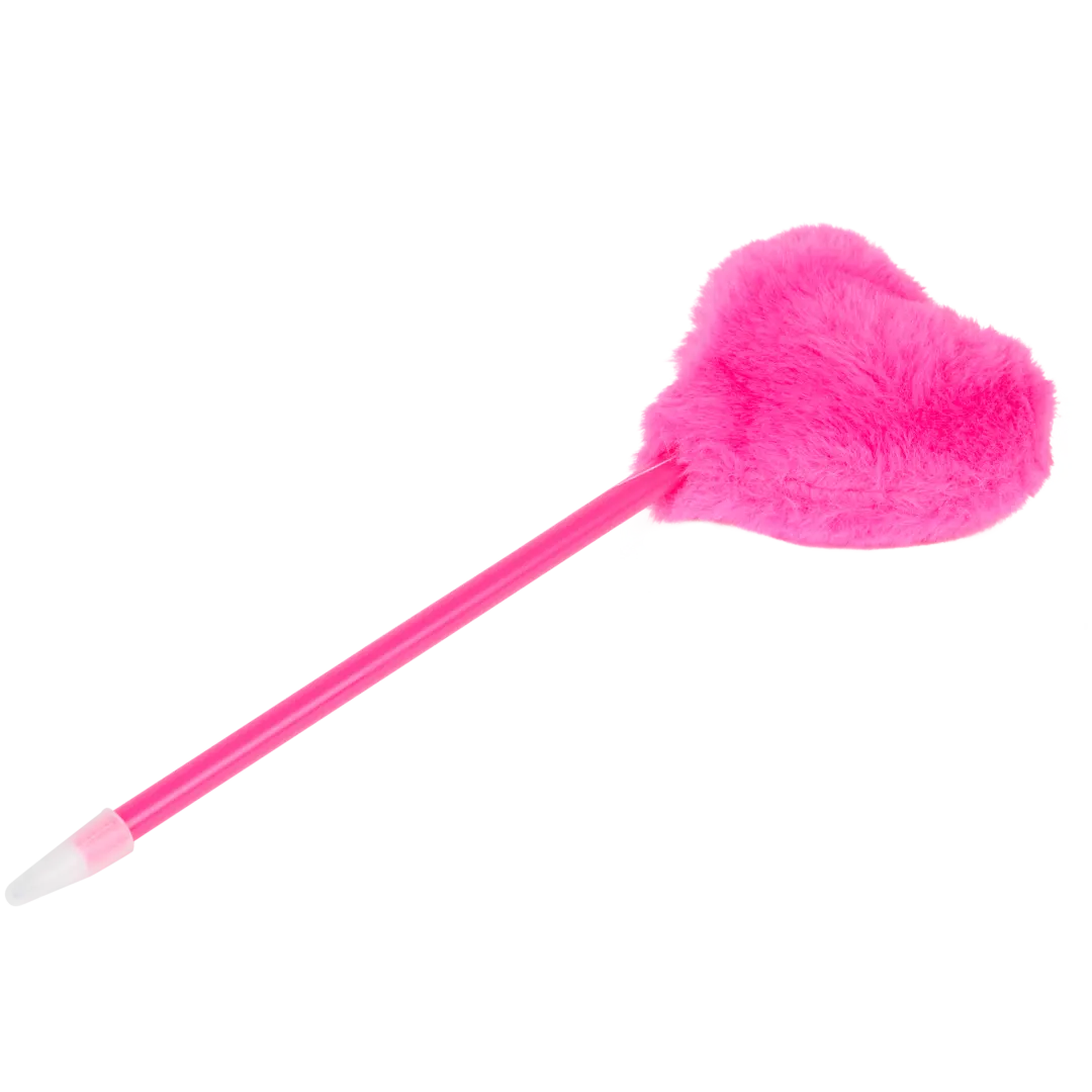 Stylo à bille avec pompon cœur