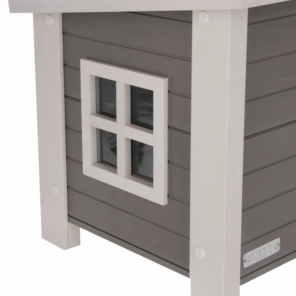 Maison pour chats eli 57 x 45 x 43 cm gris et blanc