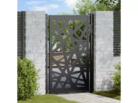 Portail de jardin noir 105x155 cm acier conception de lumière