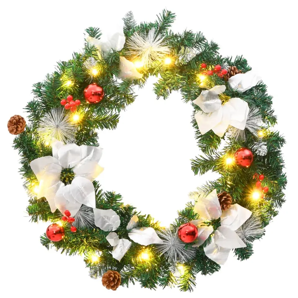 vidaXL - Kerstkrans - Green & white
