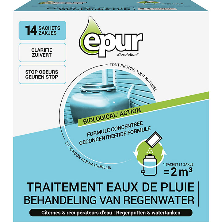 Traitement des eaux de pluie citernes & récupérateurs d'eau Epur 14 sachets