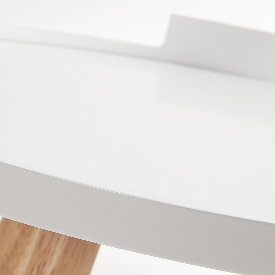 Kave Home Beistelltisch KURB 46 x 46 cm weiß/braun