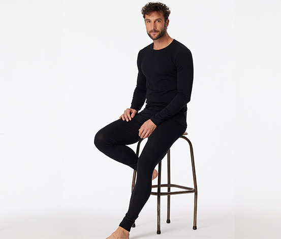 SCHIESSER Langarmshirt mit Bio-Baumwolle, schwarz