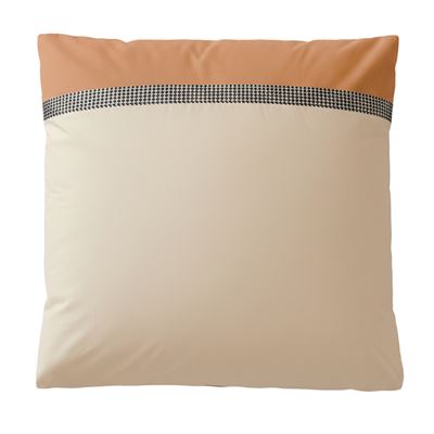 Linge de lit percale bicolore finition galon