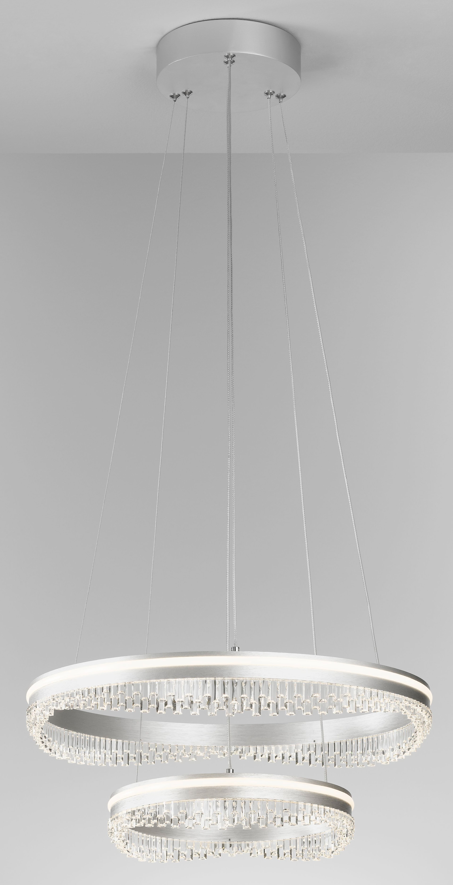 casaNOVA LED Pendelleuchte AUDREY 50 cm silberfarbig