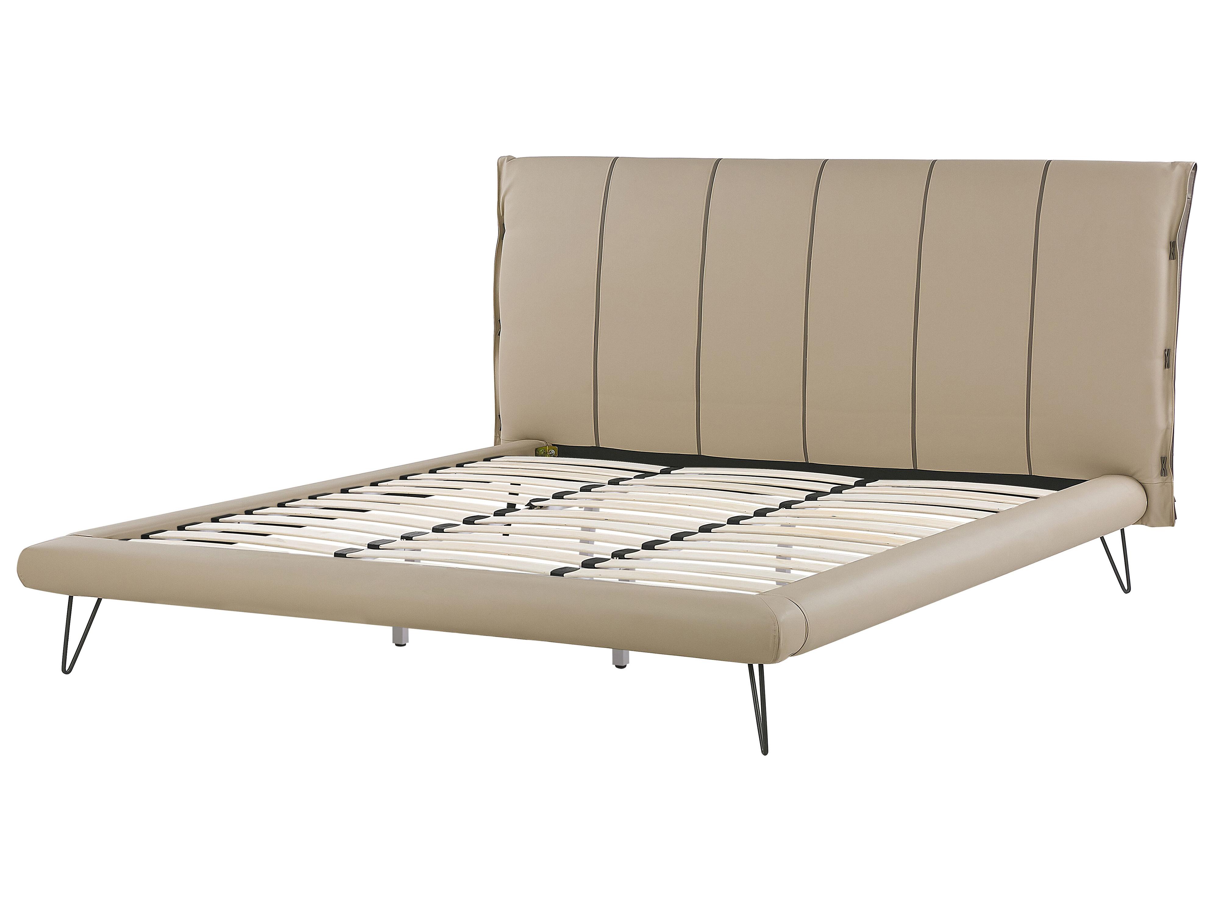 Slaapkamerset Kunstleer BETIN 180 x 200 cm Zandbeige