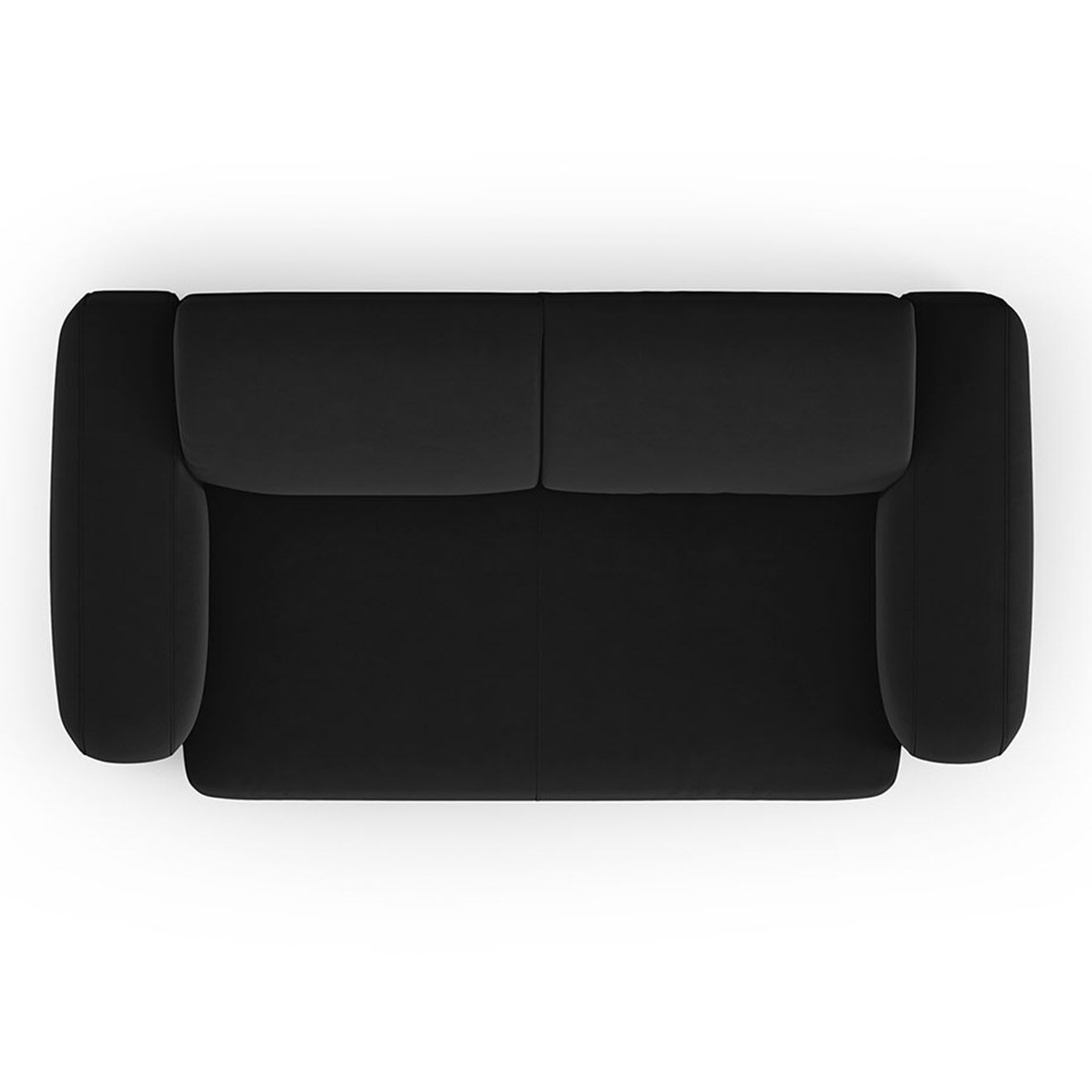 Mazzini Sofas Canapé Velours Jasmin 2 Places noir - 170x95x72 cm