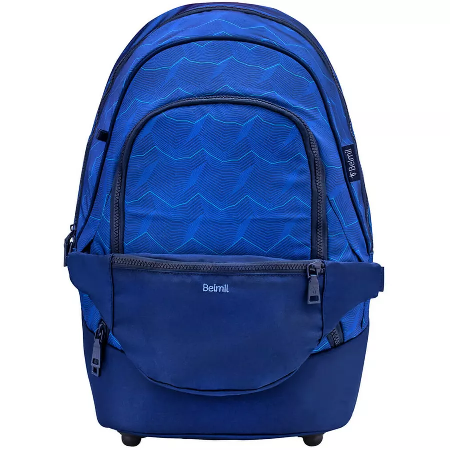 Belmil Schulrucksack 2-IN-1 Schulrucksack & Gürteltasche Estate Blue