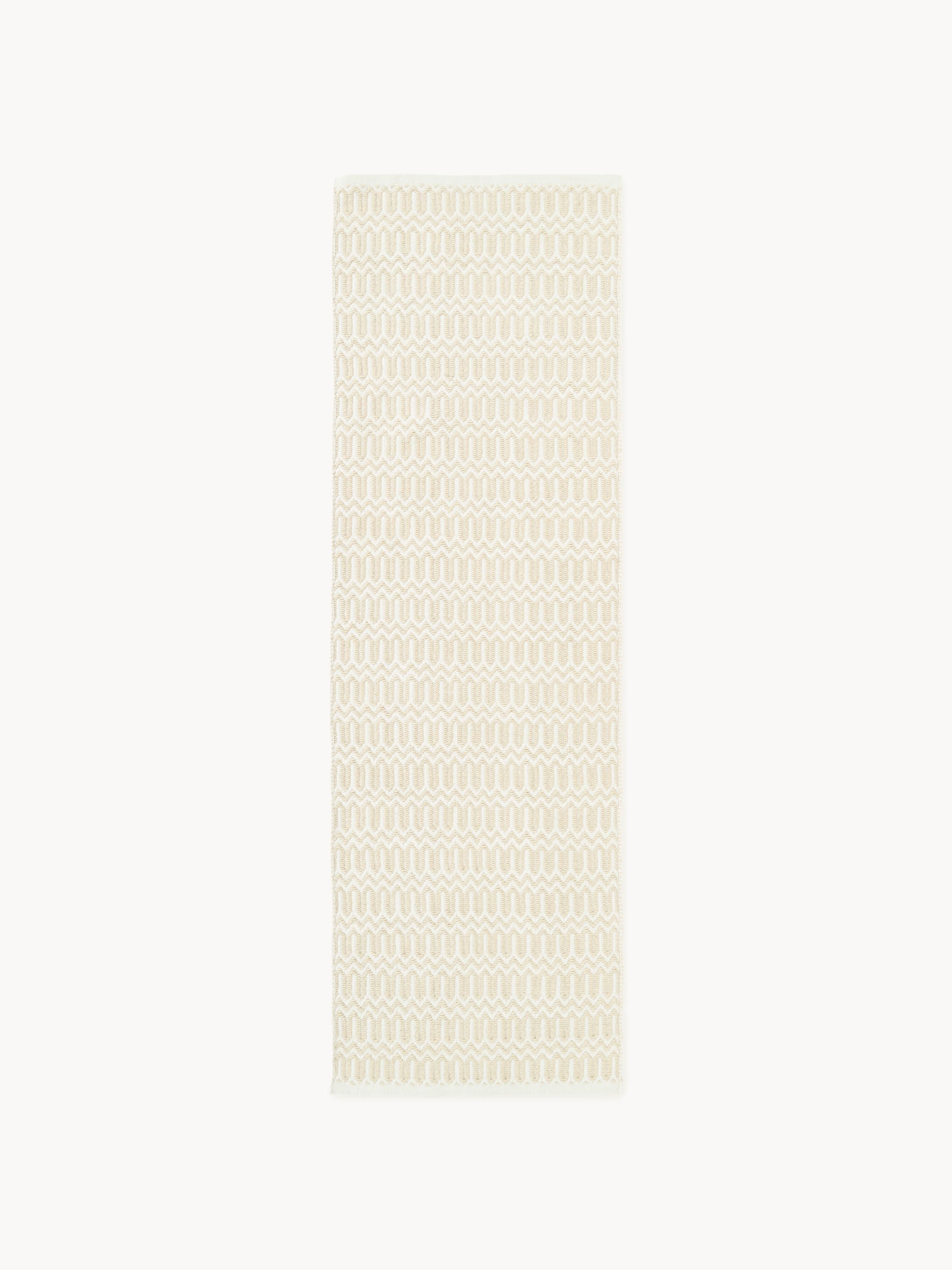 Handgeweven in- & outdoor loper Rune met geometrisch patroon