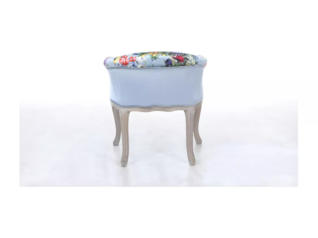 ESPERANZA - Fauteuil en velours à motifs baroques multicolores