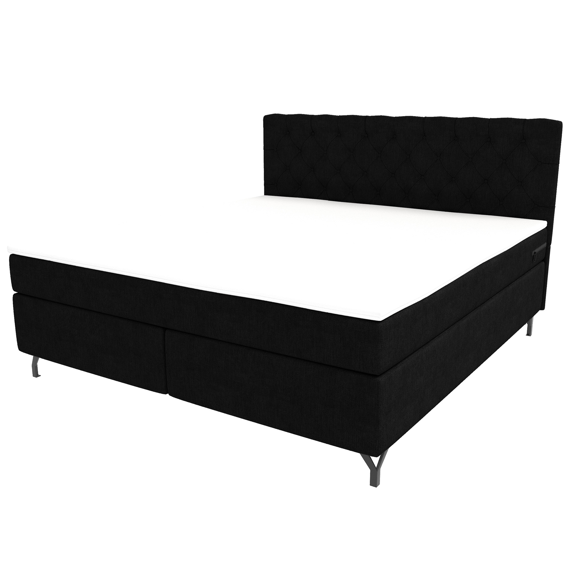 Boxspringbett - schwarz - inklusive Topper - 180x200 cm
