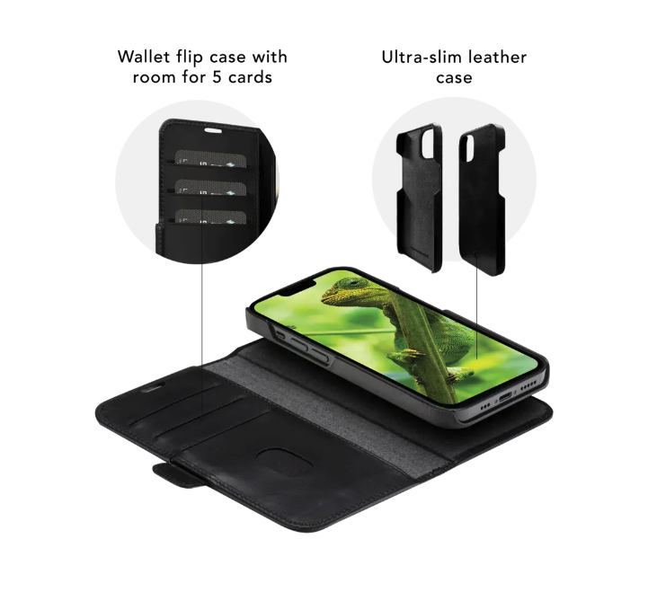 Samsung Galaxy S23 FE 2in1 Wallet Case Echtleder Tasche mit RFID Schutz Lynge (LYSFGTBL1996) - Schwarz
