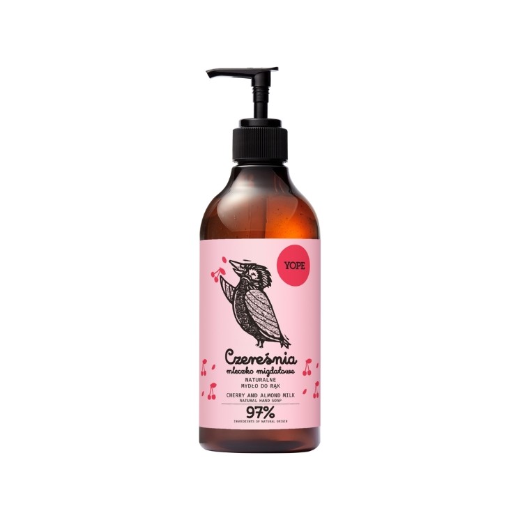 YOPE natürliche flüssige Handseife Kirsche und Mandelmilch 500 ml