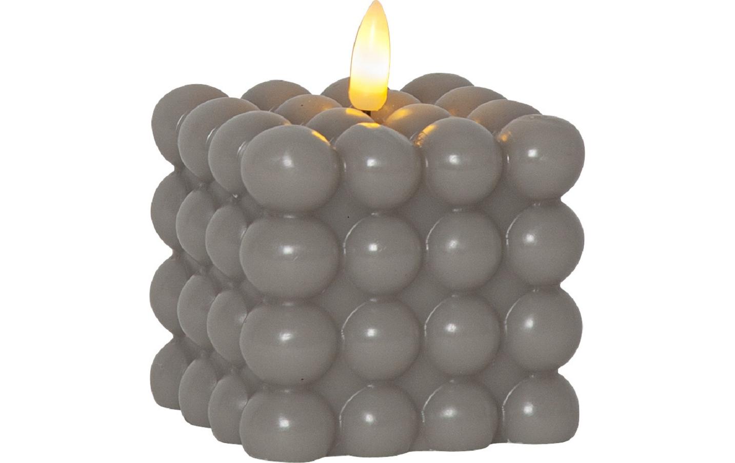 LED-Kerze Flamme Dot, 7.5 x 7.5 x 9.5 cm, GrauKünstliche Kerze mit beweglicher Flamme