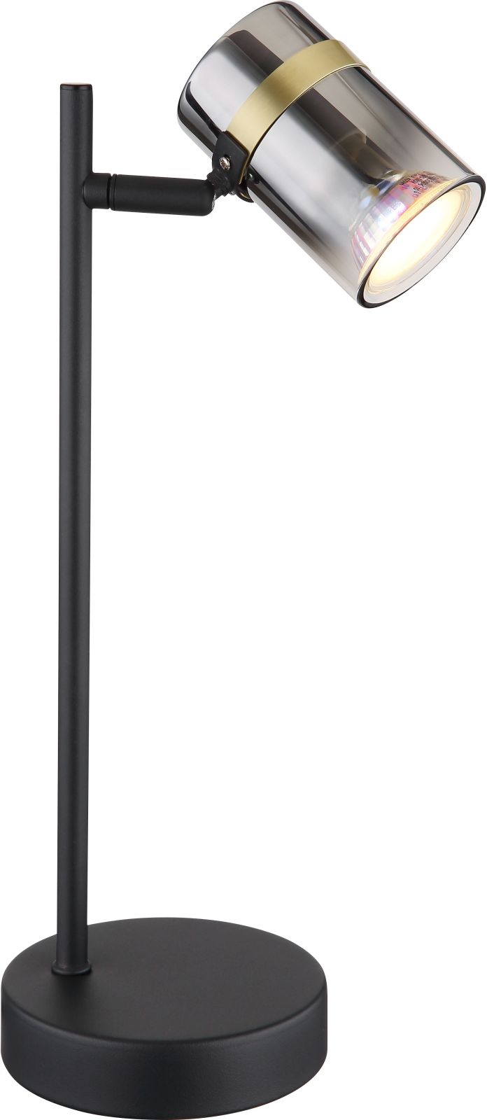 Tischleuchte - schwarz matt - rauchfarben - 35 cm hoch