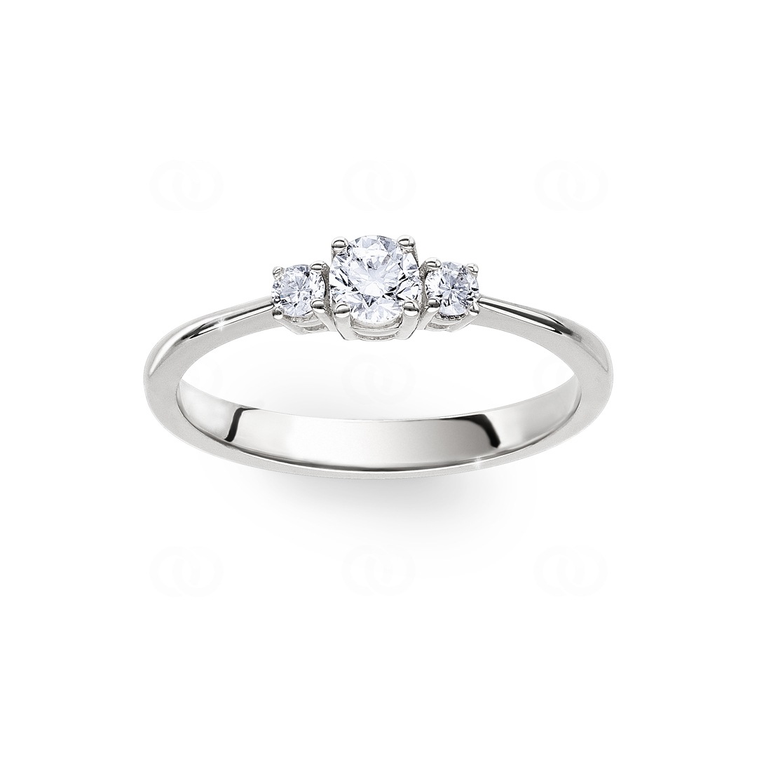 Trilogie Ring 750/18 K Weissgold mit Diamanten 0.33 ct H/si