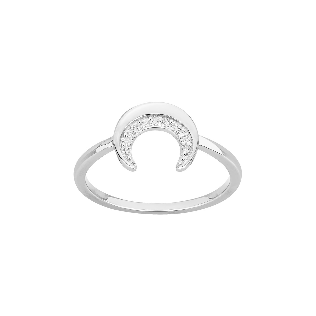 Bague en Argent avec oxyde de zirconium blanc