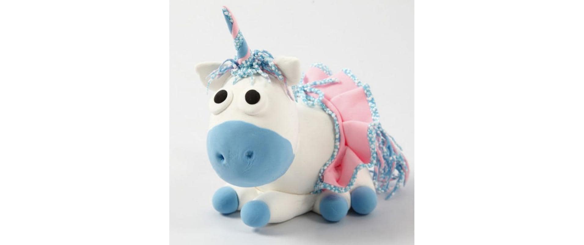Modellier-Set Foam & Silk Clay Set Einhorn, BlauAufbewahrung Silk Clay
